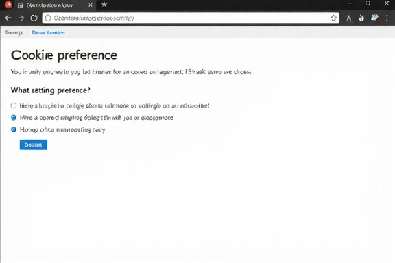 Antarmuka pengaturan browser dengan opsi cookie